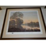 "Summer Reflections" A framed and glazed signed print by Gerald Coulson.