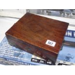 A small Victorian mahogany writing box a/f