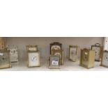 A selection of modern quartz carriage clocks