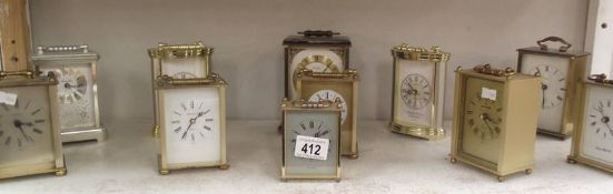 A selection of modern quartz carriage clocks