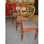 A set of 4 Victorian mahogany balloon back dining chairs.