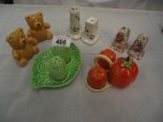 A mixed lot of salt and pepper pots ( 1 missing 1 pot,