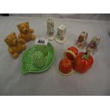 A mixed lot of salt and pepper pots ( 1 missing 1 pot,