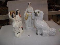 3 Victorian Staffordshire figures - Ruth,