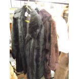 3 faux fur jackets,2 adult and one child's.