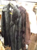 3 faux fur jackets,2 adult and one child's.