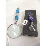A Murano glass magnifying glass and one other