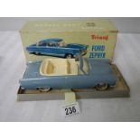 A Triang Minic electric battery operated Ford Zephyr, 1/20 scale.
