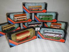 Eight 176 scale Die cast Giblow Exclusive First Editions (EFE) buses.