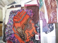 12 vintage silk scarves and 3 other vintage scarves.