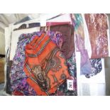 12 vintage silk scarves and 3 other vintage scarves.