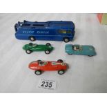 A Corgi gift set 16, Ecurie Ecosse transporter with Vanwall, BRM and Lotus X1, unboxed.