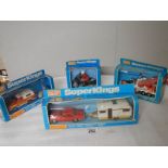 4 boxed Matchbox Super-KIngs including K69, K20, K82 and K65 diecast toys.