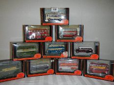 Ten 176 scale die cast Giblow Exclusive First Editions (EFE) buses.