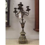 A bronze 4 arm candelabra