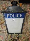 An old street lamp with Police motif. ****Condition report**** Size 43.5 x 43.