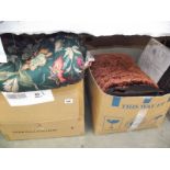 2 boxes of assorted bedding.