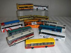 Approximately 15 die cast Corgi single decker buses.