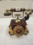 A decorative vintage phone
