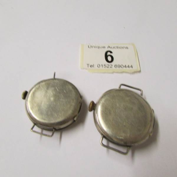 2 vintage silver watch heads, a/f. - Image 2 of 2