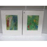 Marc Chagall (1887-1985) Pair of modernist figural lithographic prints published in New York