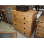 A Victorian pine chest of drawers.