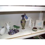 19c Doulton stoneware ewer/jug a/f and other items including Carlton ware, Kaiser etc.