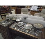 A mixed lot of silver plate comports,