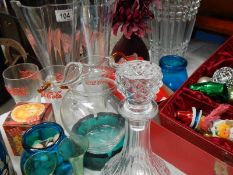 A mixed lot of glass vases.