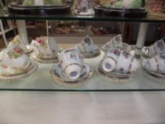 A selection of Colclough floral tea cups,