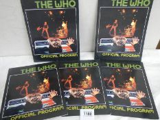 5 The Who official programmes, reproduced from the original 1982 tour.