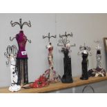 A good selection of figural jewellery stands