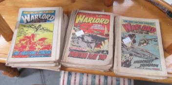 A collection of approximately 75 Warlord comics mainly late 1970s early 1980s