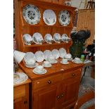 A pine open rack dresser.