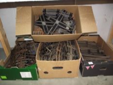 2 boxes containing a qty of two rail O gauge track incl.