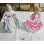 A Royal Doulton figurine HN2425 'Southern Belle' and a Leonard figurine.