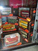 Ten 1:76 scale Exclusive First Editions (EFE) die cast bus models.