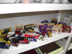 A shelf of diecast cars,