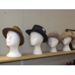 4 vintage hats (heads not included)