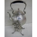 A good quality silver plate kettle on stand, complete,