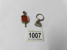 A Georgian watch key and a fob seal.