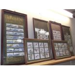 6 framed and glazed cigarette card displays