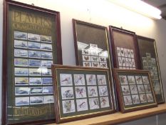 6 framed and glazed cigarette card displays