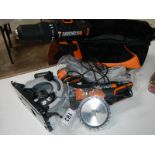 2 new Worx tools - floor board cutter and electric drill.