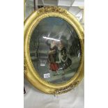 A 19th century oil on glass,