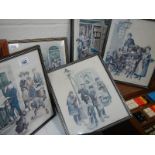 5 framed and glazed Cries of London prints.