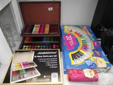 A Scribbilicious 75 pieces stationary set and 1 other and 2 squeeze brush pain sets