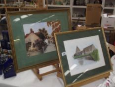 2 gilt framed water colours by Rhymer 95,