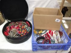 A selection of unsorted costume jewellery, quantity of bracelets/bangles,