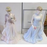2 boxed Coalport figurines 'Our English Rose' and 'Diana,